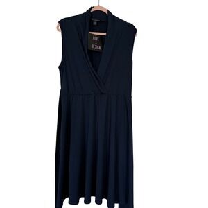 Love X Design Nordstrom Navy Sleeveless Wrap Dress Large Fit Flare Belted
large